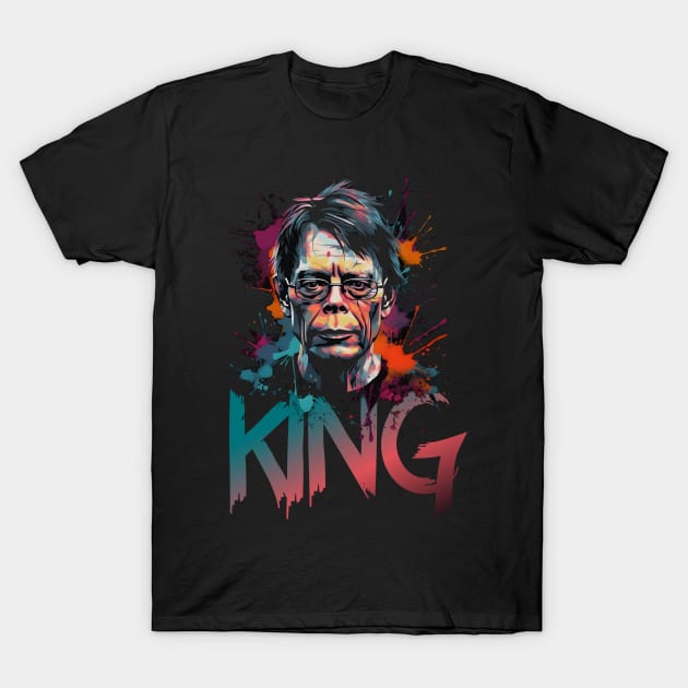 Stephen King portrait T-Shirt by MindGlowArt